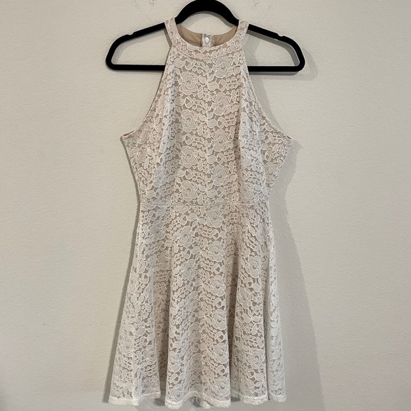 Andree By Unit Women’s Mini Dress White Lace Halter Girlhoodcore Balletcore - Picture 1 of 15